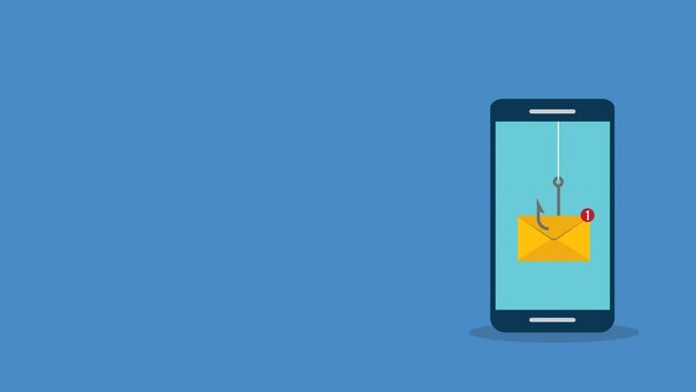 Phishing bait alert concept on a smartphone screen