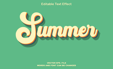 A green background with the word summer in orange and yellow, Summer text effect, summer 3d editable text effect, colourful summer text effect