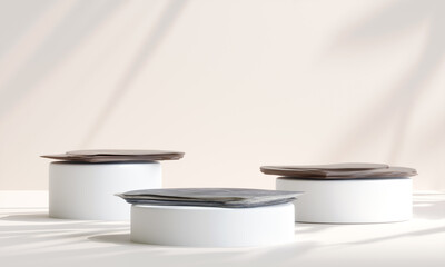 rock podium for product presentation. 3d illustration.