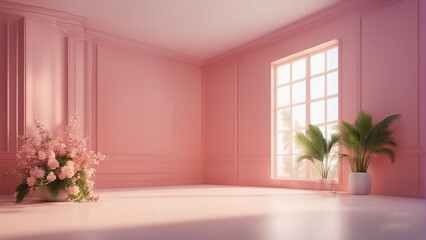 Abstract pink color gradient studio background