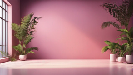 Abstract pink color gradient studio background