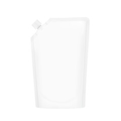 Pouch up bag mockup with corner spout. Vector illustration. Front view. Can be use for template your design, presentation, promo, ad. EPS10.	