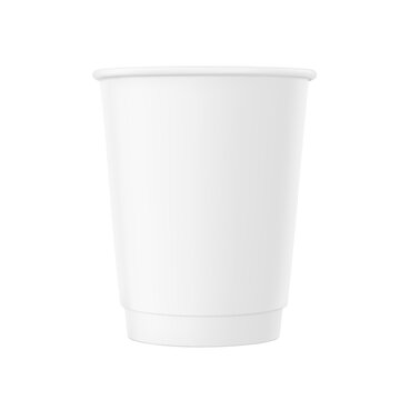Realistic blank paper cup with double side wall mockup. Coffee to go, take out mug. Vector illustration isolated on white background. EPS10.	
