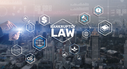 Bankruptcy law concept. Insolvency law. Company has problems