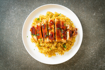 grilled sweet and chilli chicken with curry rice