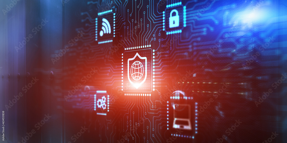 Poster data protection and internet cuber security concept. secured access