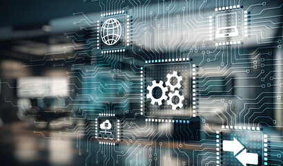 Automation Technology Process System concept. Background for presentation