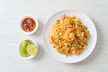 fried shrimps fried rice on plate
