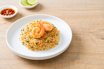 fried shrimps fried rice on plate