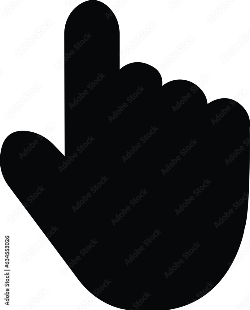 Poster click with hand cursor. icon for design isolated on white background. symbol in trendy flat style. p