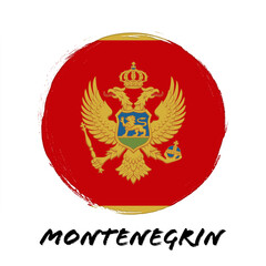 Flag of Montenegro, banner with grunge texture