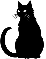 Black and white cat silhouette
