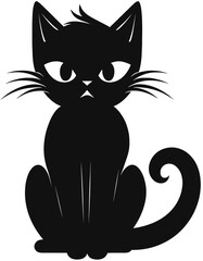 Black and white cat silhouette
