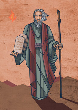 Hand drawn illustration of Moises