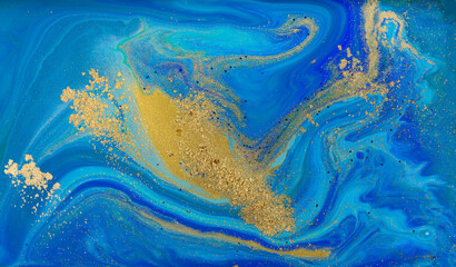 Fototapeta na wymiar Abstract Blue Sea Wave Artwork Imitation.