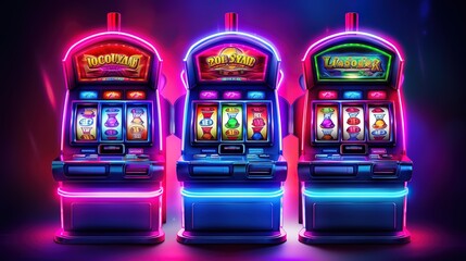 Slot machines.Web banner for game design, flyer, poster, banner, online casino advertising