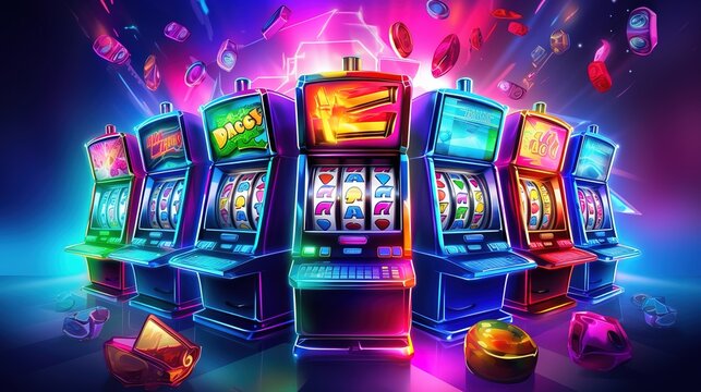 Slot machines.Web banner for game design, flyer, poster, banner, online casino advertising