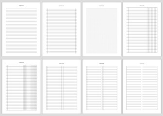 Minimalist planner pages templates. notes planner