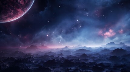 Fototapeta na wymiar Starfield with nebula