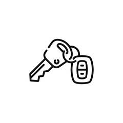 Car key line icon isolated on white background