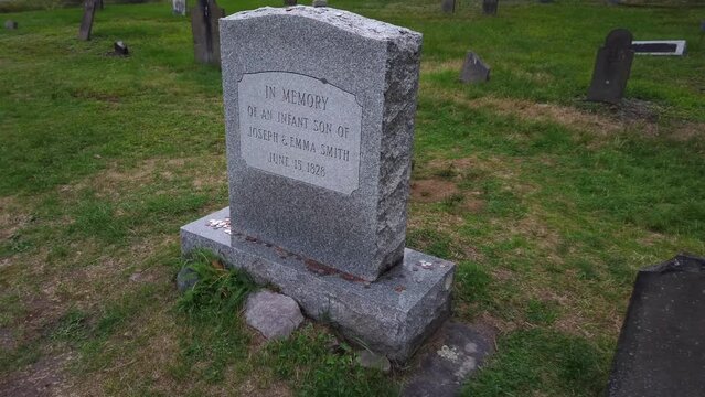 Head stone restored of Alvin Smith infant son of Joseph and Emma Smith. Grave Sites for the early history of Mormonism in Susquehanna, Pennsylvania