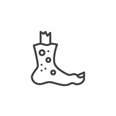 Zombie leg line icon