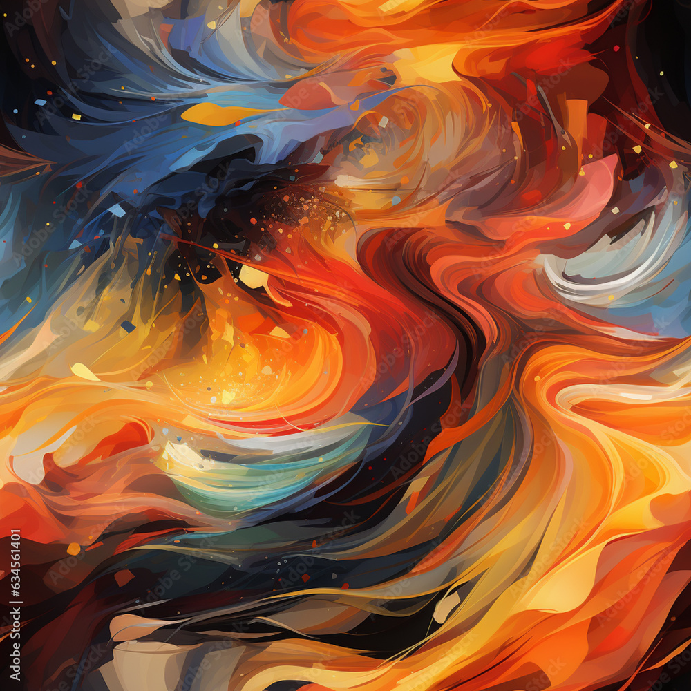 Leinwandbilder a digital art piece depicting a ballerina in a colorful, abstract environment, with her body contort