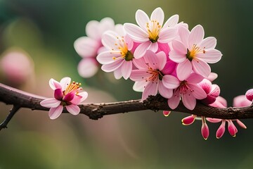 pink cherry blossom branch generated by AI tool                               
