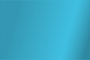 Polka dot pop art halftone pattern. Black dots on blue background
