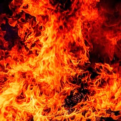 Burning inferno igniting furious bonfire vibrant colors