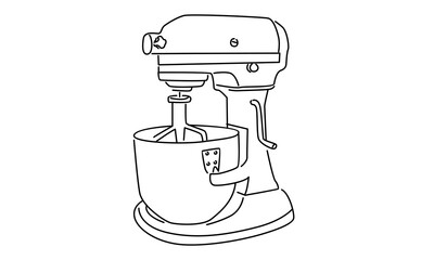 line art of Stand mixer vector illustration