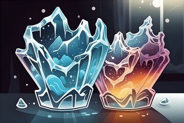 a brilliant glass made of ice. Generative AI