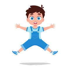 The cute boy is happy. Vector illustration