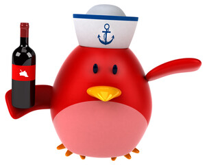 Red bird - 3D Illustration