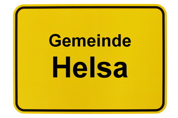 Illustration eines Ortsschildes der Gemeinde Helsa in Hessen