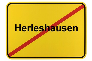 Illustration eines Ortsschildes der Gemeinde Herleshausen in Hessen