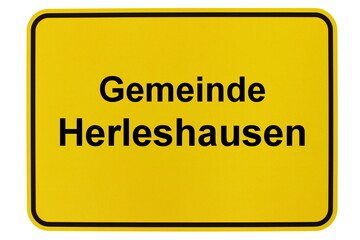Illustration eines Ortsschildes der Gemeinde Herleshausen in Hessen