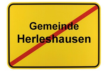 Illustration eines Ortsschildes der Gemeinde Herleshausen in Hessen