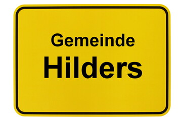 Illustration eines Ortsschildes der Gemeinde Hilders in Hessen
