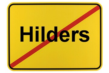 Illustration eines Ortsschildes der Gemeinde Hilders in Hessen