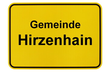 Illustration eines Ortsschildes der Gemeinde Hirzenhain in Hessen