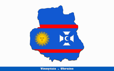 Vinnytsia Flag -  Region of Ukraine (EPS)