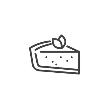 slice cake with leaves outline clip art preview