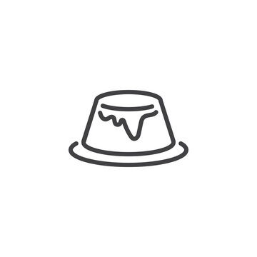 Caramel pudding line icon
