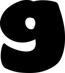 g lowercase alphabet solid letter display font.