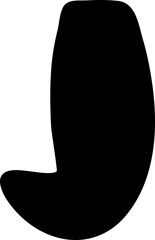 J capital alphabet solid letter display font.