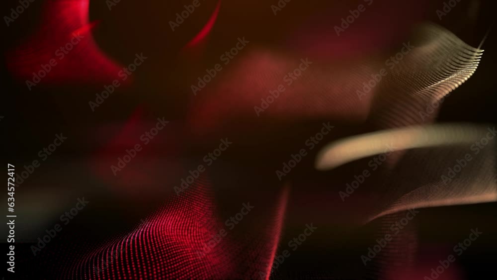 Sticker glowing christmas abstract fractal curves blurred waves grid video loop magic background template