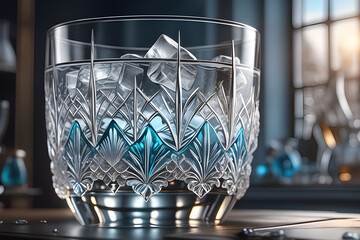 a-brilliant-glass-made-of-ice. Generative AI
