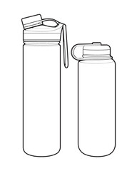 Set off tumbler bottle line art style, tumbler bottle, tumbler bottle illustration, Vector Line, bottle illustration, Modern bottle, Bottle concept, tumbler bottle line art for training