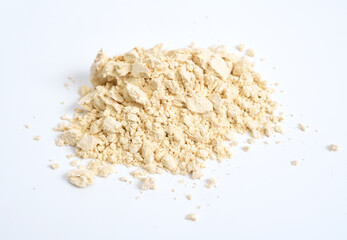 Fototapeta na wymiar Food additiveAnimal protein powder. Heap on white background
